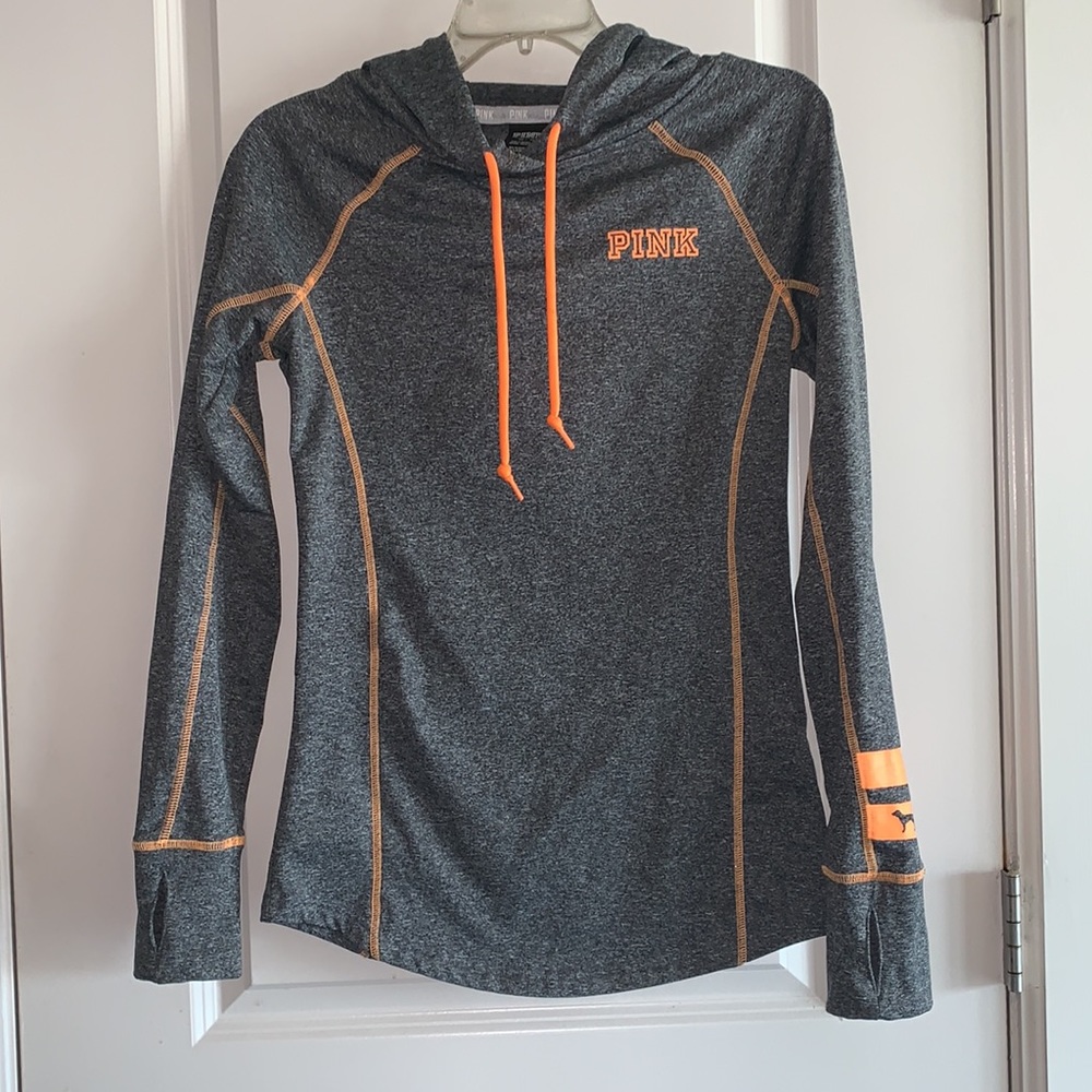 Grey and orange PINK pullover